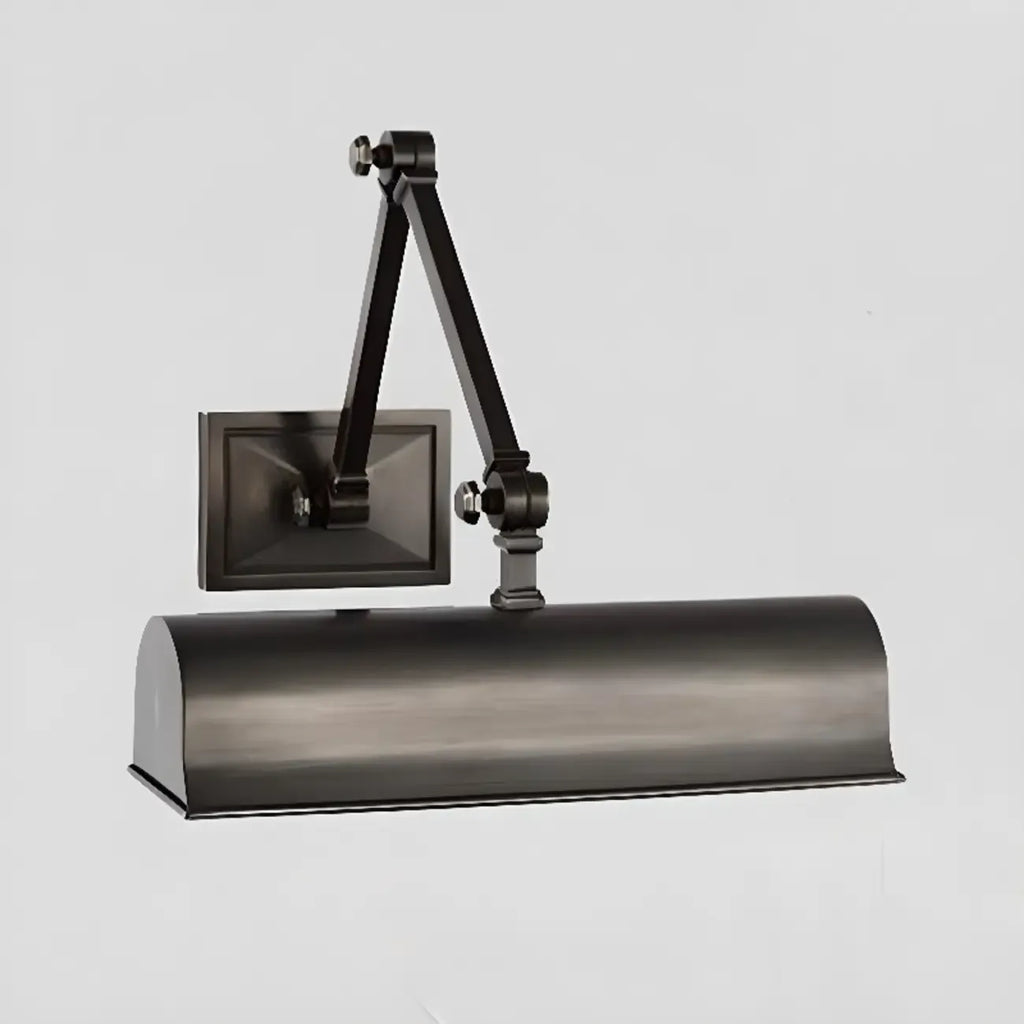 Applique murale à bras articulé en métal à 2 lumières avec abat-jour long