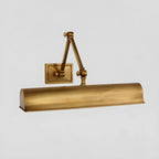 Applique murale à bras articulé en métal à 2 lumières avec abat-jour long