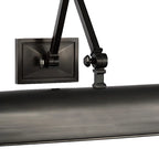 Applique murale à bras articulé en métal à 2 lumières avec abat-jour long