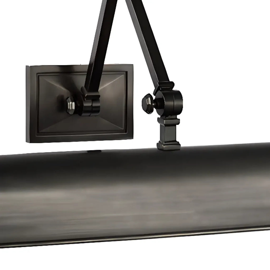 Applique murale à bras articulé en métal à 2 lumières avec abat-jour long