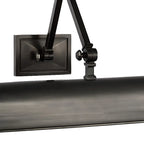 Applique murale à bras articulé en métal à 2 lumières avec abat-jour long