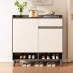 Meuble à chaussures vertical moderne en bois blanc pour entrée