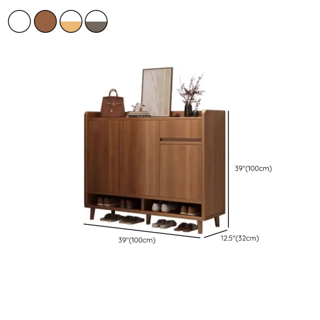 Meuble à chaussures vertical moderne en bois blanc pour entrée