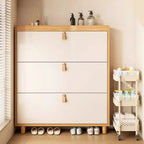 Meuble à chaussures étroit naturel avec portes