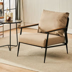 Fauteuil d'appoint en cuir résistant avec coussin