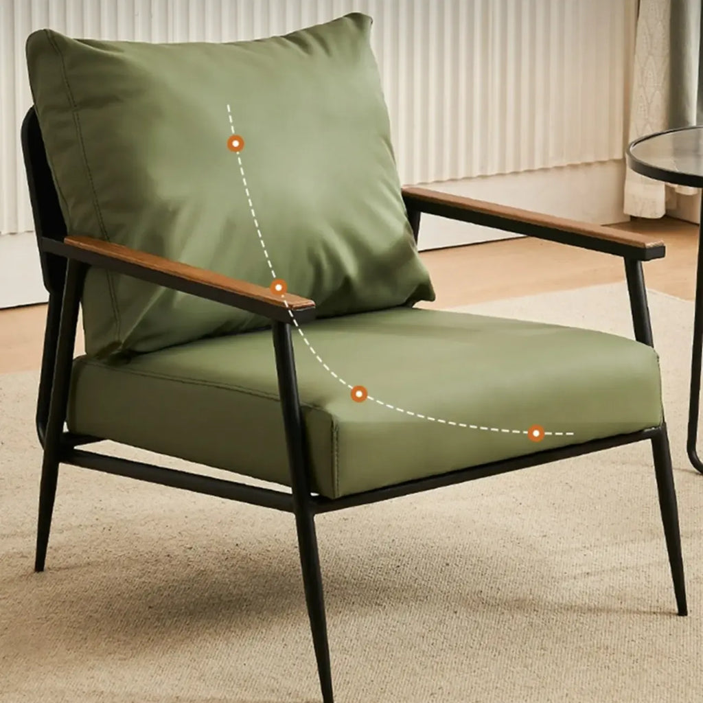 Fauteuil d'appoint en cuir résistant avec coussin