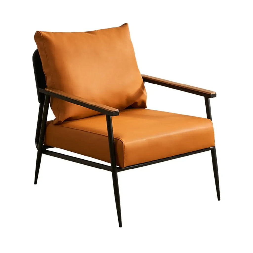 Fauteuil d'appoint en cuir résistant avec coussin