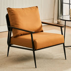 Fauteuil d'appoint en cuir résistant avec coussin