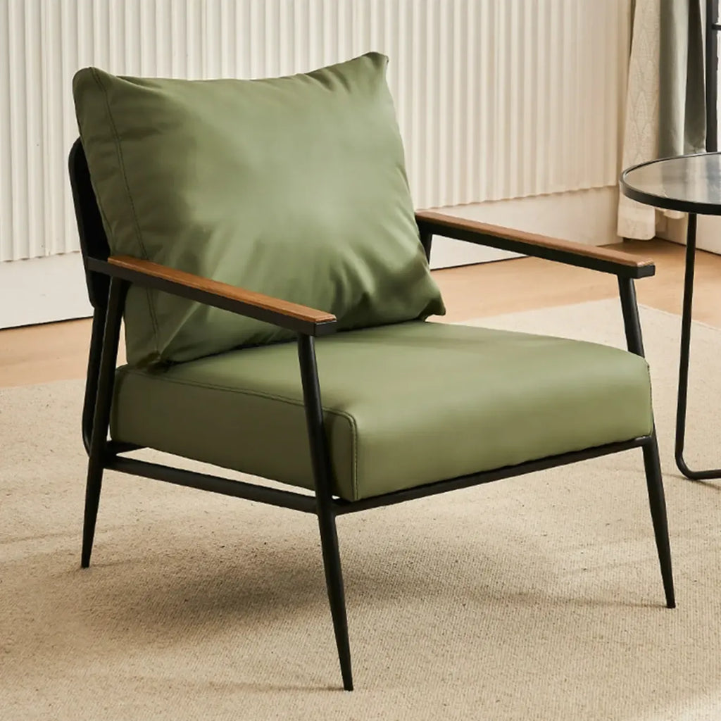 Fauteuil d'appoint en cuir résistant avec coussin