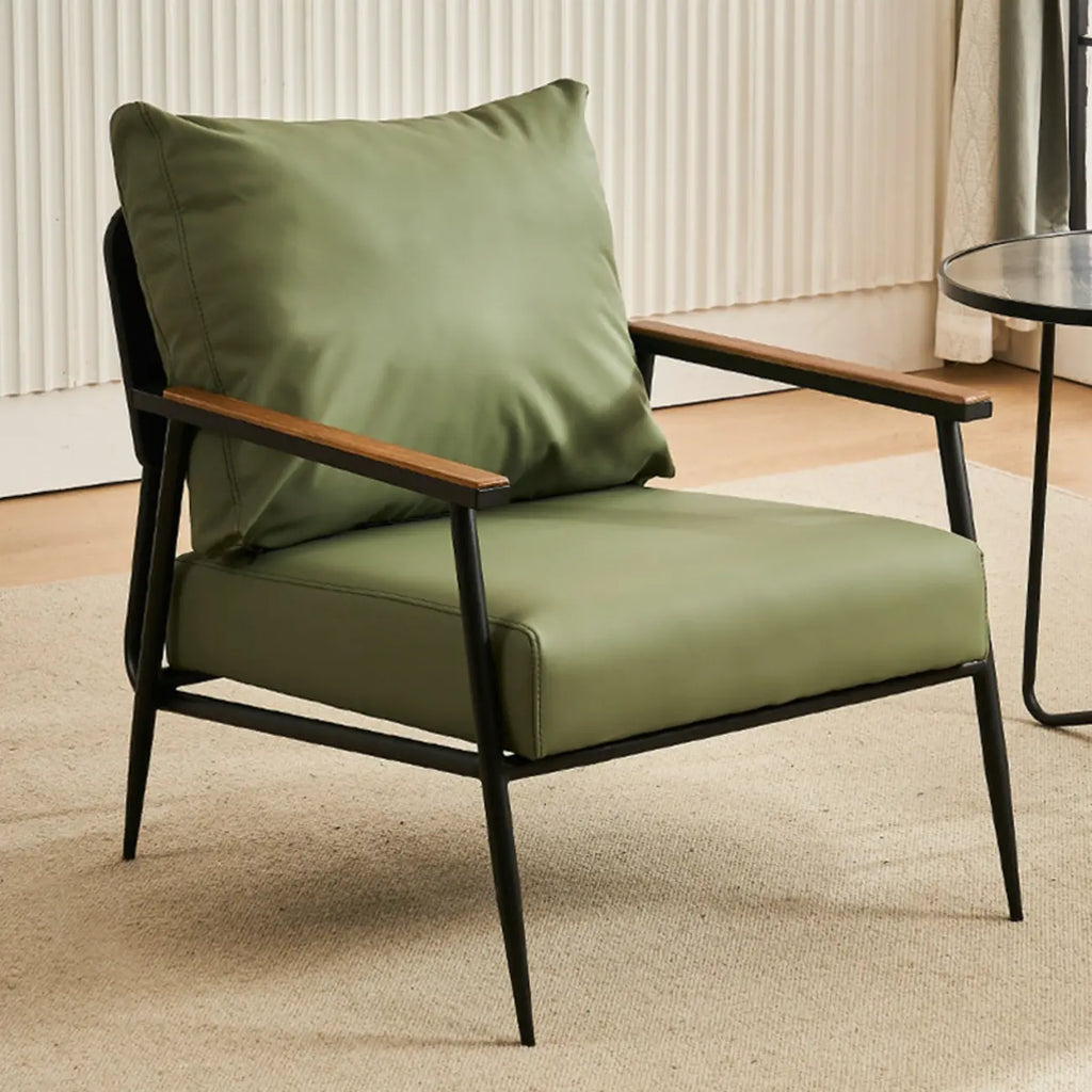 Fauteuil d'appoint en cuir résistant avec coussin