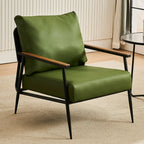 Fauteuil d'appoint en cuir résistant avec coussin