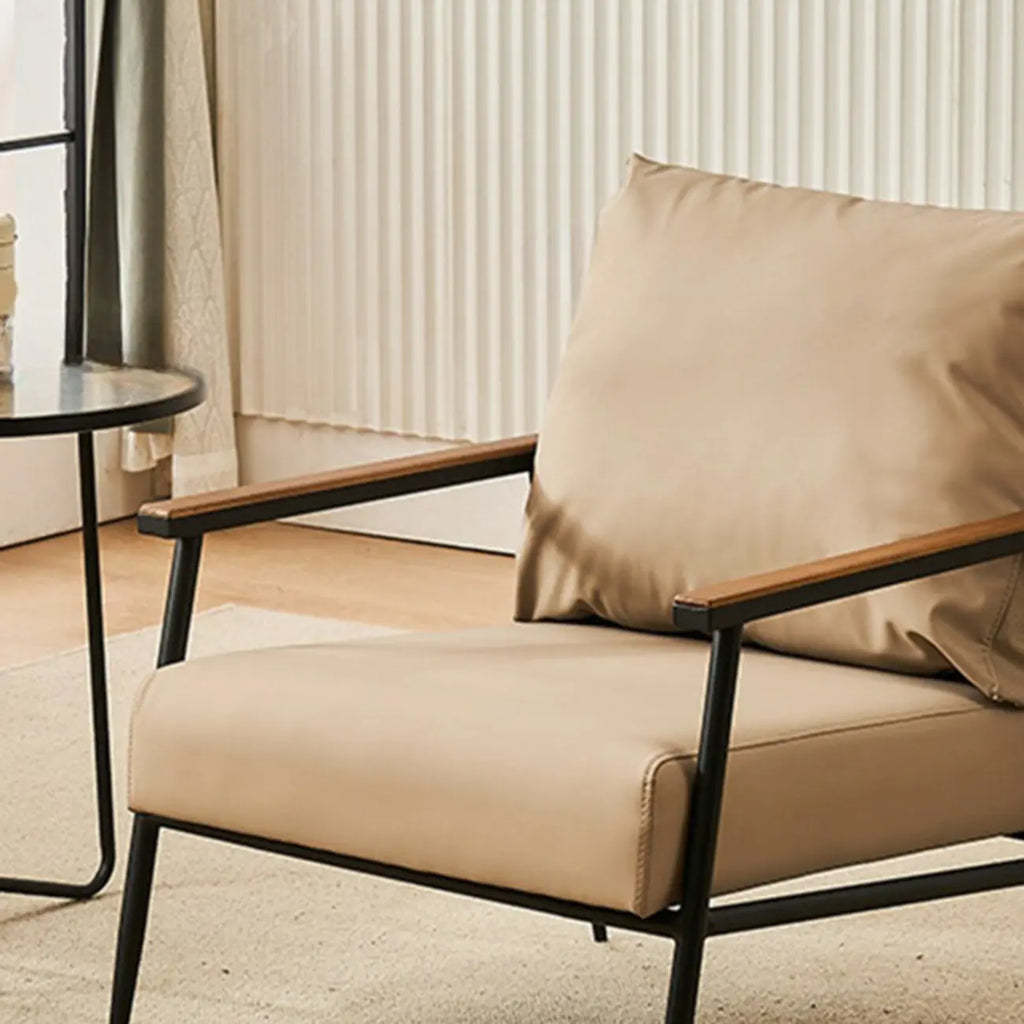 Fauteuil d'appoint en cuir résistant avec coussin