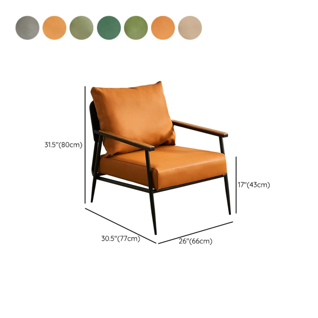 Fauteuil d'appoint en cuir résistant avec coussin
