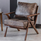 Fauteuil moderne en bois massif marron pour salon