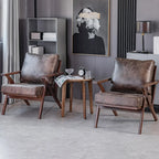 Fauteuil moderne en bois massif marron pour salon