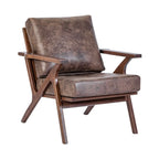Fauteuil moderne en bois massif marron pour salon