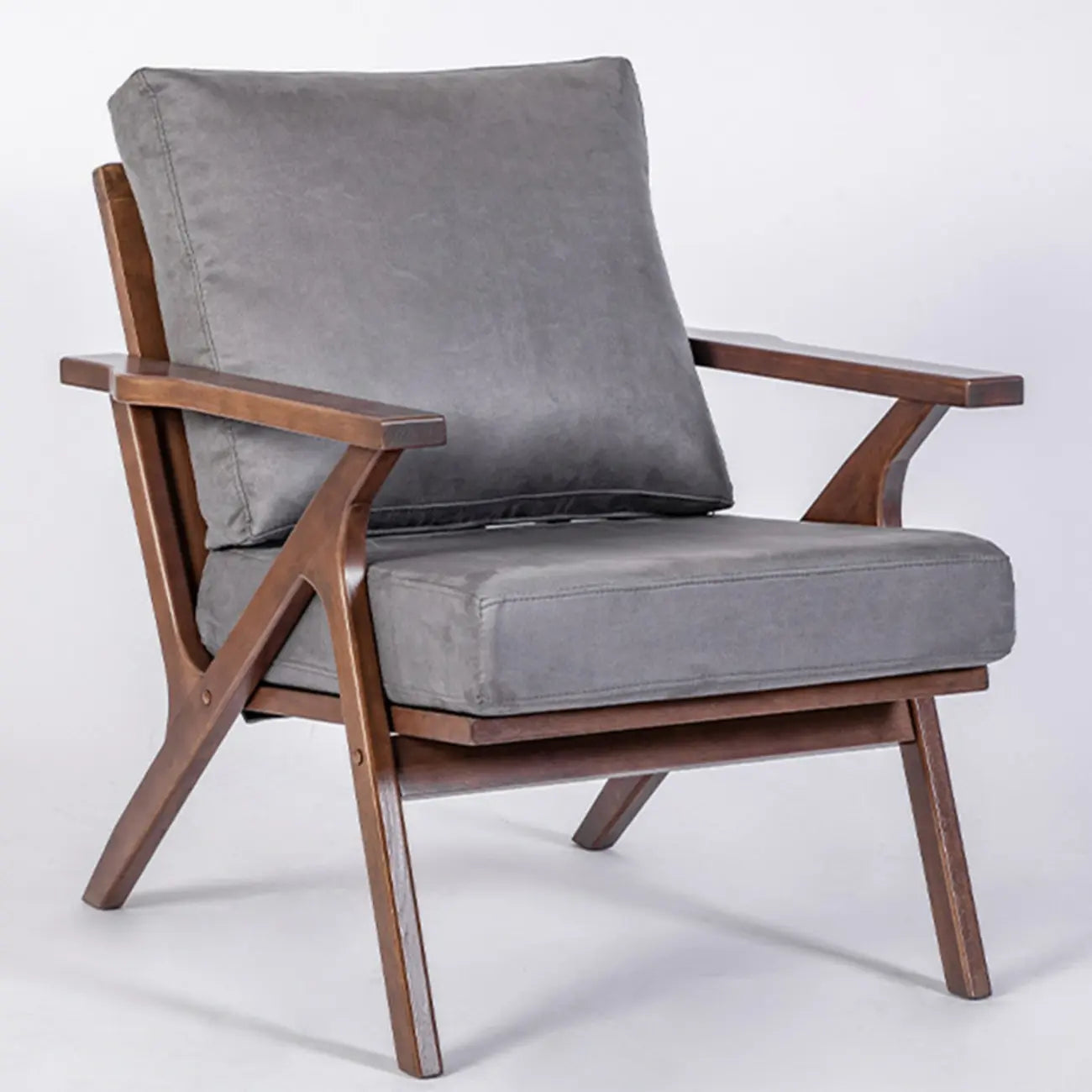 Fauteuil moderne en bois massif marron pour salon
