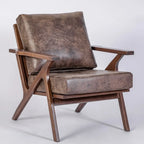 Fauteuil moderne en bois massif marron pour salon