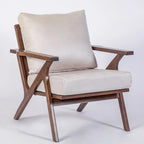 Fauteuil moderne en bois massif marron pour salon