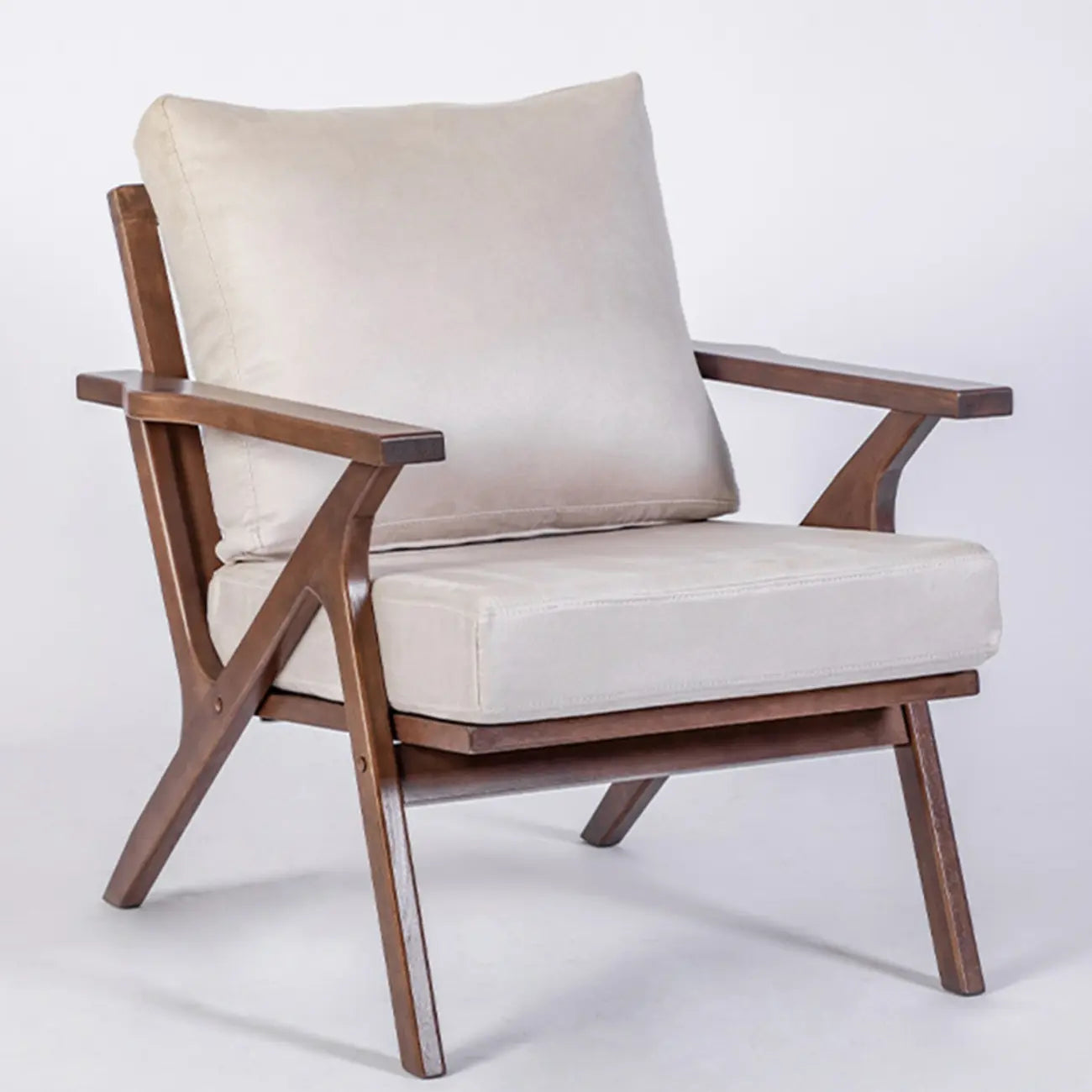 Fauteuil moderne en bois massif marron pour salon