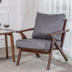 Fauteuil moderne en bois massif marron pour salon