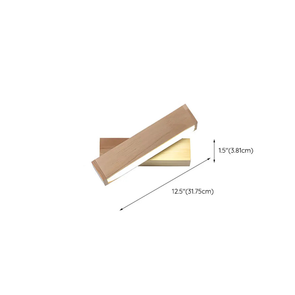 Applique murale LED linéaire rotative en bois pour la décoration de chevet