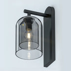 Applique murale d'ambiance en verre à double abat-jour et à une lumière