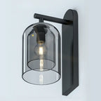 Applique murale d'ambiance en verre à double abat-jour et à une lumière