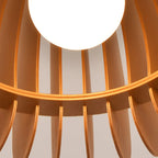 Plafonnier semi-encastré rustique en bois d'hévéa naturel avec dôme