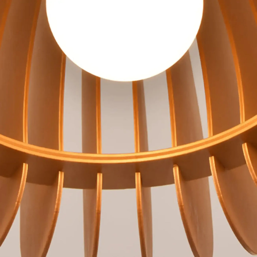 Plafonnier semi-encastré rustique en bois d'hévéa naturel avec dôme