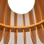 Plafonnier semi-encastré rustique en bois d'hévéa naturel avec dôme