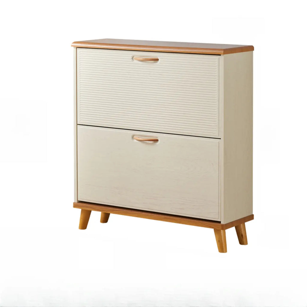 Meuble à chaussures étroit en bois massif pour petits espaces