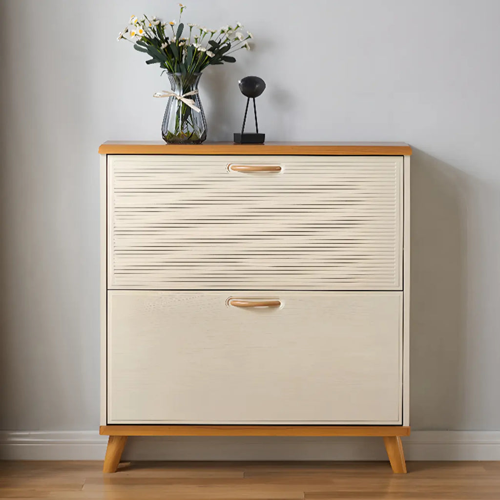 Meuble à chaussures étroit en bois massif pour petits espaces