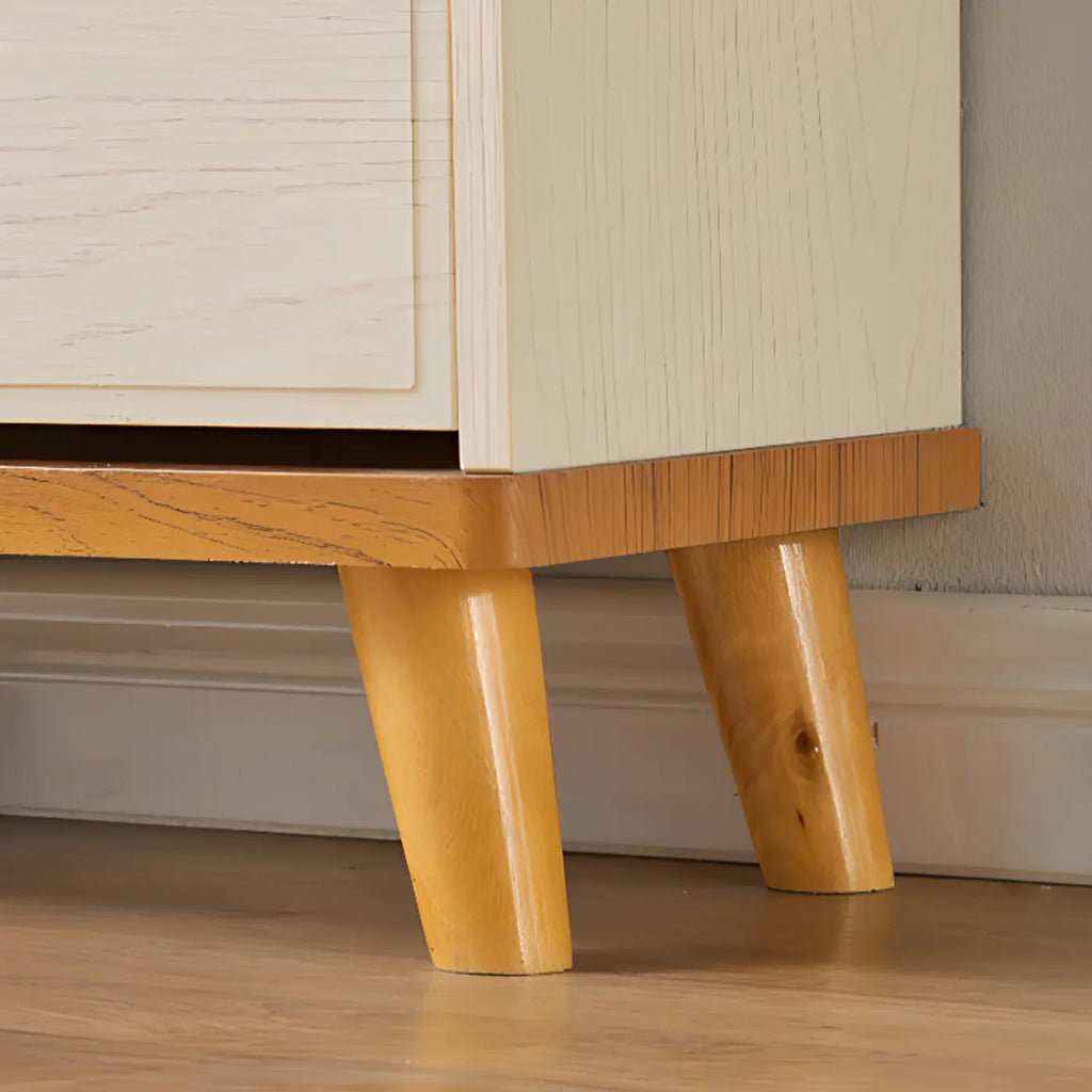 Meuble à chaussures étroit en bois massif pour petits espaces