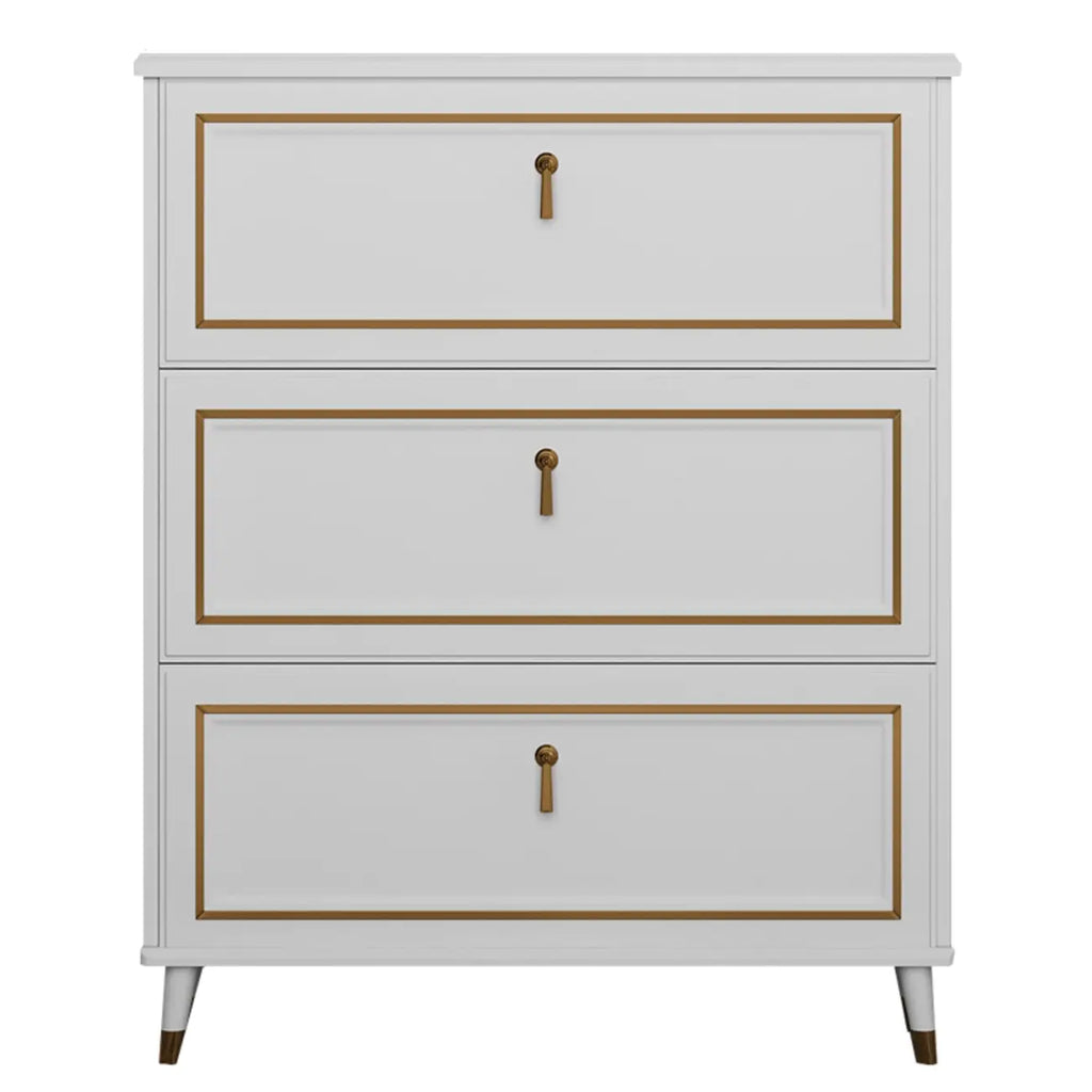 Meuble à chaussures en bois gris avec façade rabattable et étagères réglables