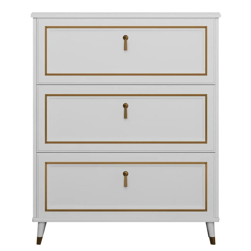 Meuble à chaussures en bois gris avec façade rabattable et étagères réglables