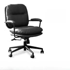 Fauteuil de bureau ergonomique pivotant en cuir beige élégant