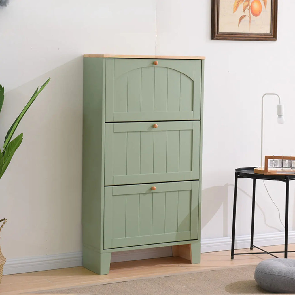 Meuble à chaussures mural en bois blanc/fauve pour entrée