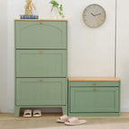 Meuble à chaussures mural en bois blanc/fauve pour entrée