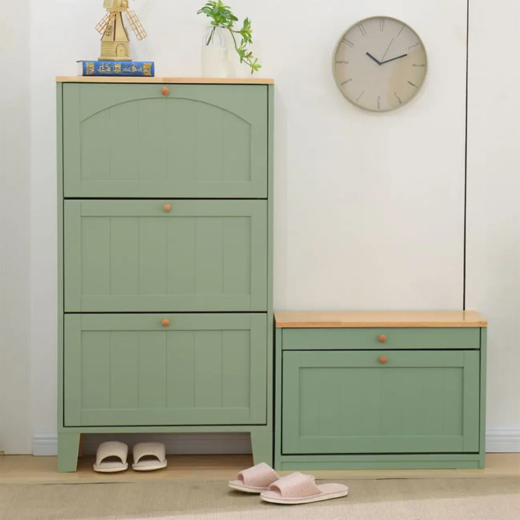 Meuble à chaussures mural en bois blanc/fauve pour entrée