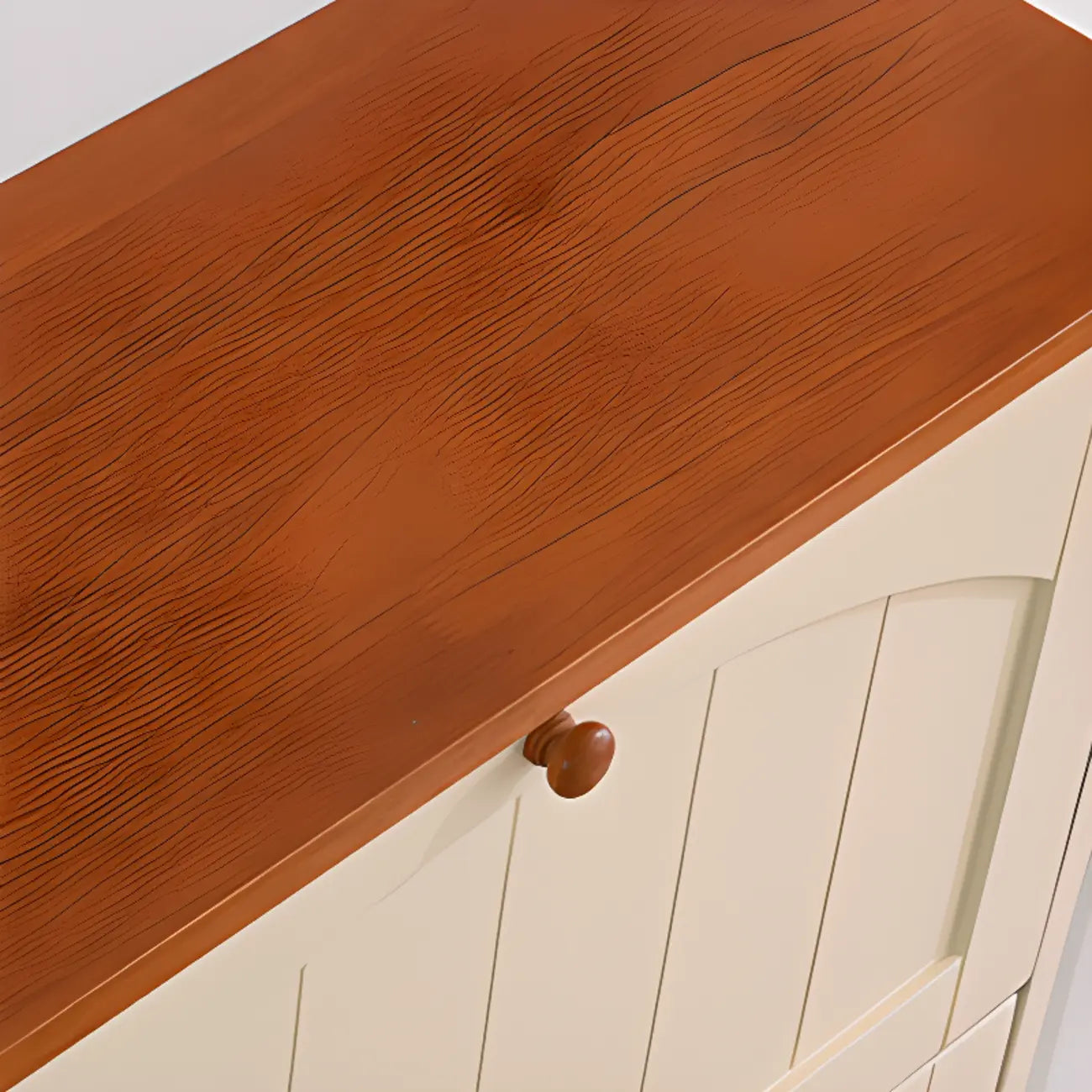 Meuble à chaussures mural en bois blanc/fauve pour entrée