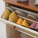 Meuble à chaussures mural en bois blanc/fauve pour entrée