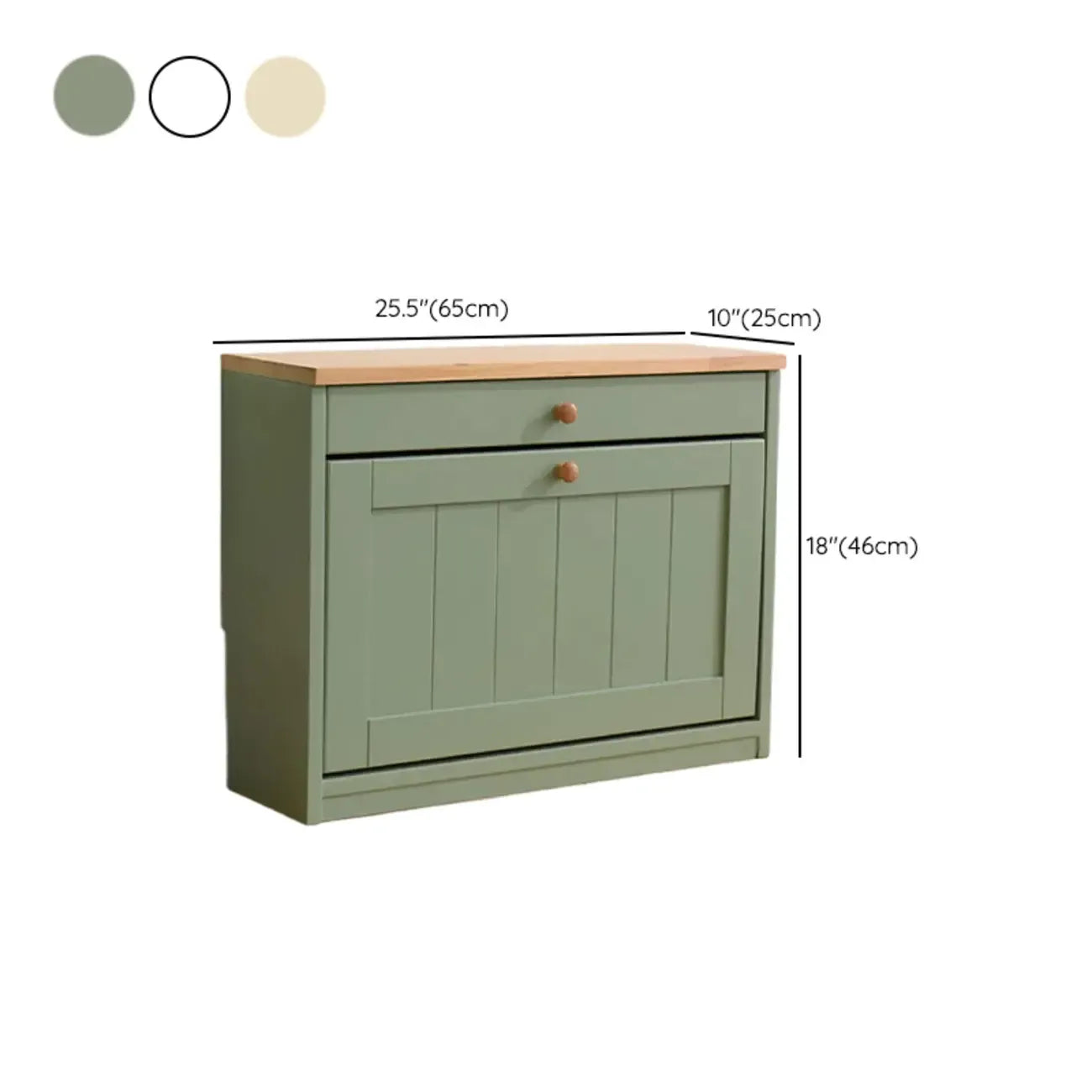 Meuble à chaussures mural en bois blanc/fauve pour entrée