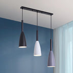 Suspension moderne conique en métal à 3 lumières pour îlot de cuisine