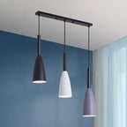 Suspension moderne conique en métal à 3 lumières pour îlot de cuisine