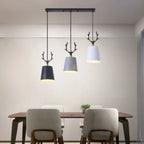 Suspension moderne conique en métal à 3 lumières pour îlot de cuisine