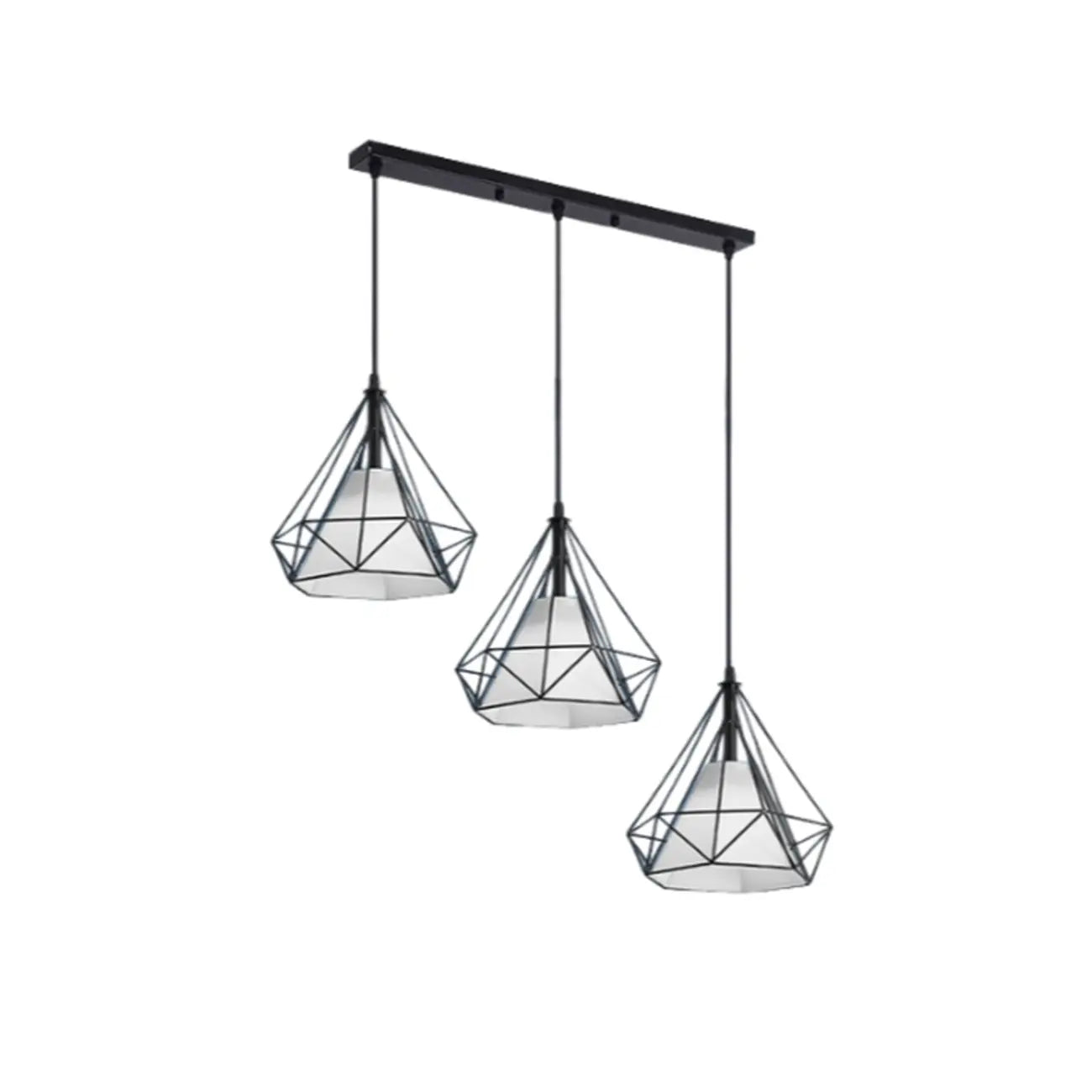 Suspension moderne conique en métal à 3 lumières pour îlot de cuisine