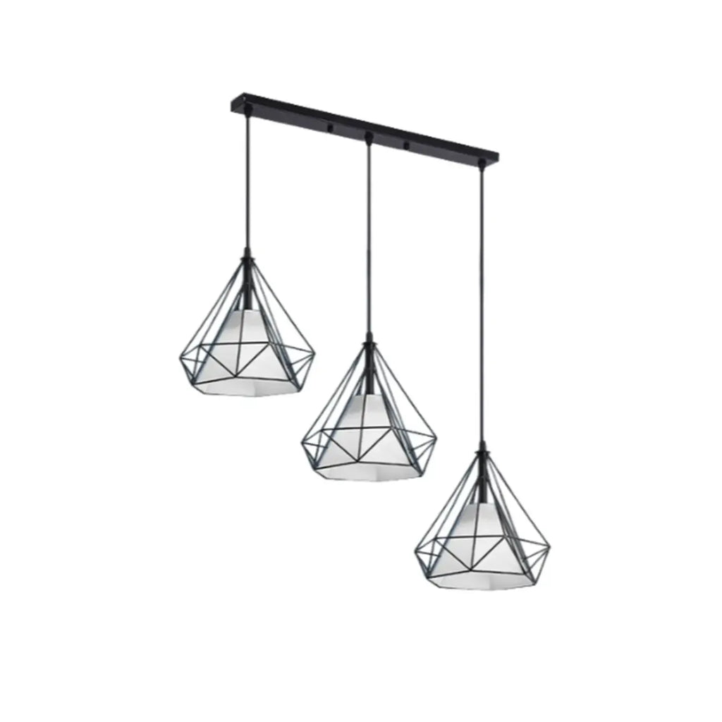 Suspension moderne conique en métal à 3 lumières pour îlot de cuisine