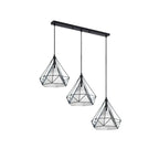 Suspension moderne conique en métal à 3 lumières pour îlot de cuisine