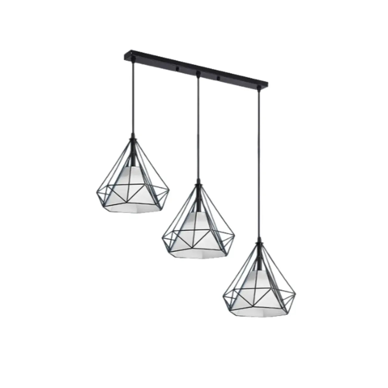 Suspension moderne conique en métal à 3 lumières pour îlot de cuisine